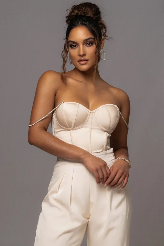 Champagne Leo Matte Satin Bustier