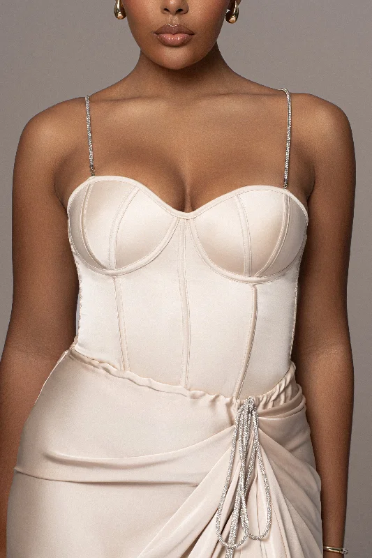 champagne-leo-matte-satin-bustier