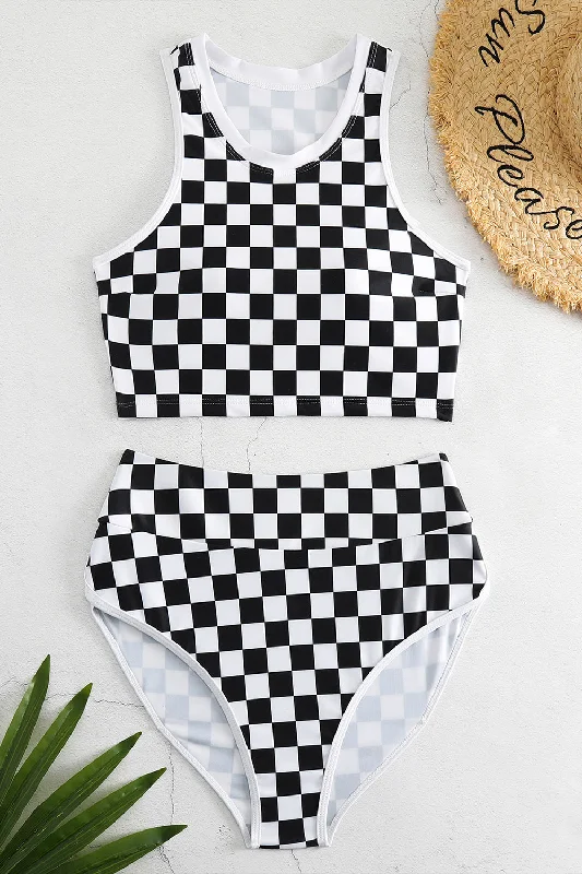 checkered-wide-strap-two-piece-swim-set