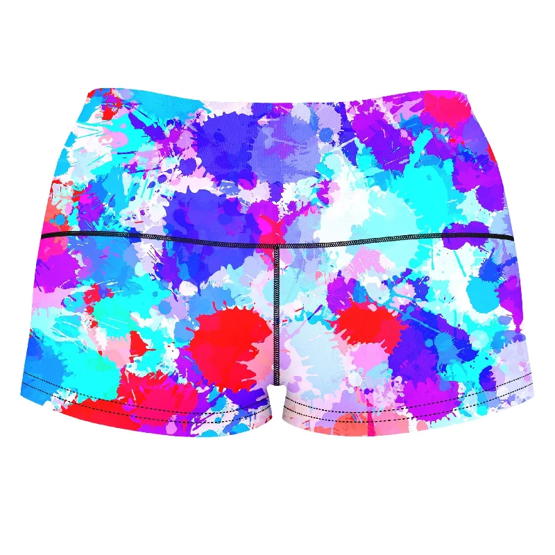 cherry-frost-paint-splatter-high-waisted-womens-shorts