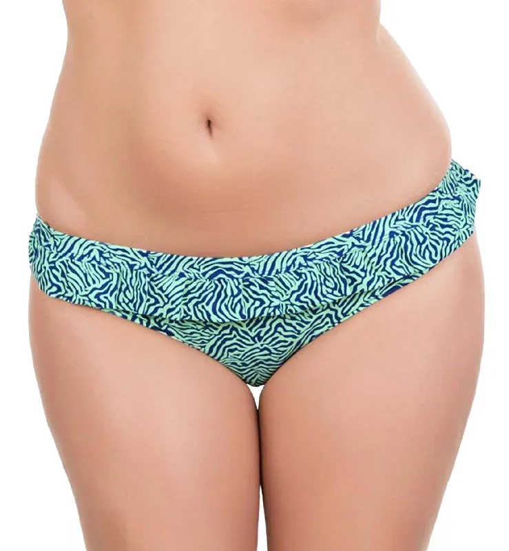 Cleo by Panache Hattie  Frill Swim Brief (CW0049)- Zebra Print