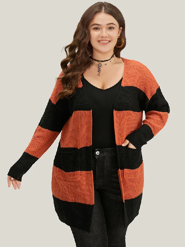 colorblock-patched-pocket-tunic-cardigan