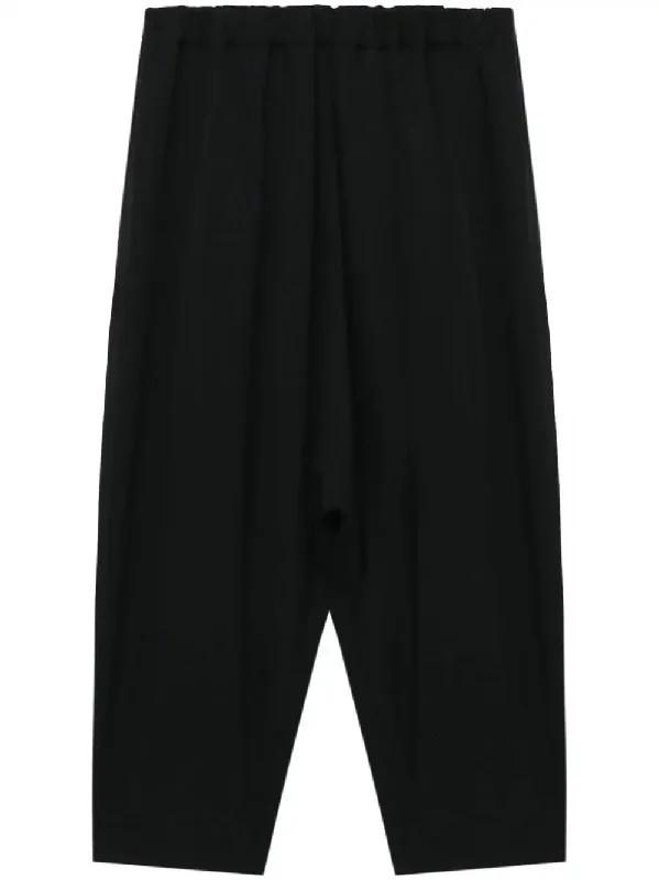 Elastic-Waist Wool Pants