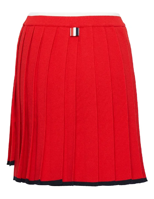 contrast-tipping-thigh-length-pleated-skirt-600021549red036