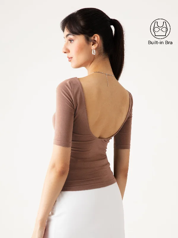 Cotton Jersey Open Back Brami Top