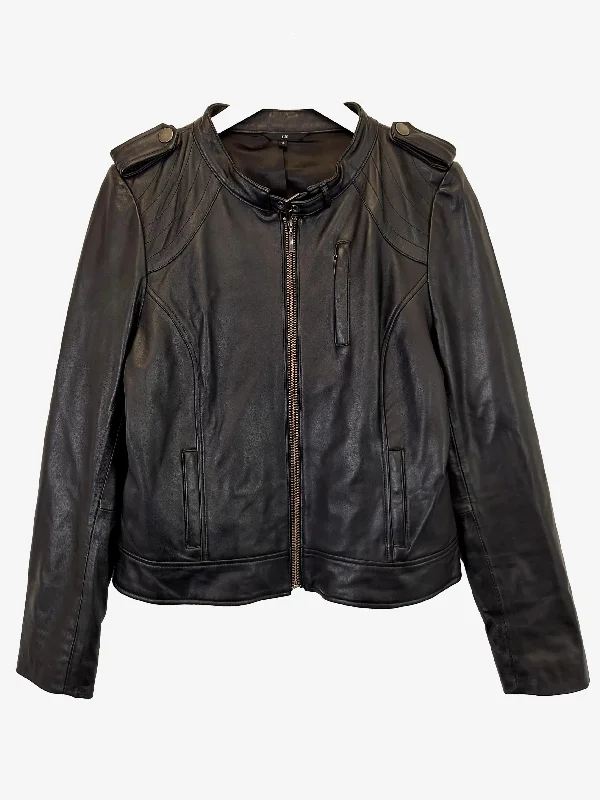 Cue Trendy Leather Motor Jacket Size 14