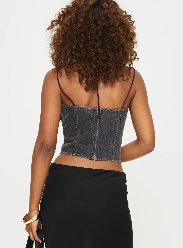 del-gato-corset-top-charcoal