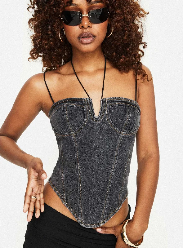 del-gato-corset-top-charcoal