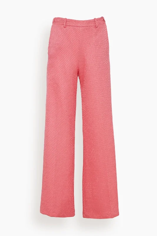 Diagonal Structure Couture Palazzo Pants in Boreal Rose