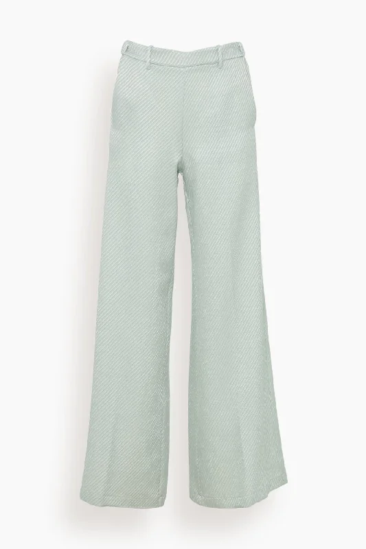 Diagonal Structure Couture Palazzo Pants in Ice