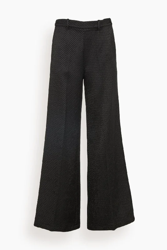 Diagonal Structure Couture Palazzo Pants in Noir