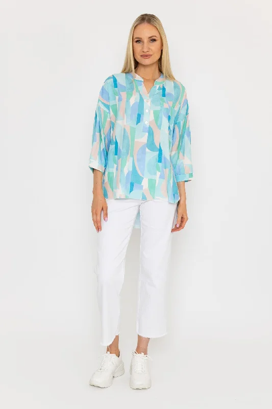 dipped-hem-top-in-blue-print