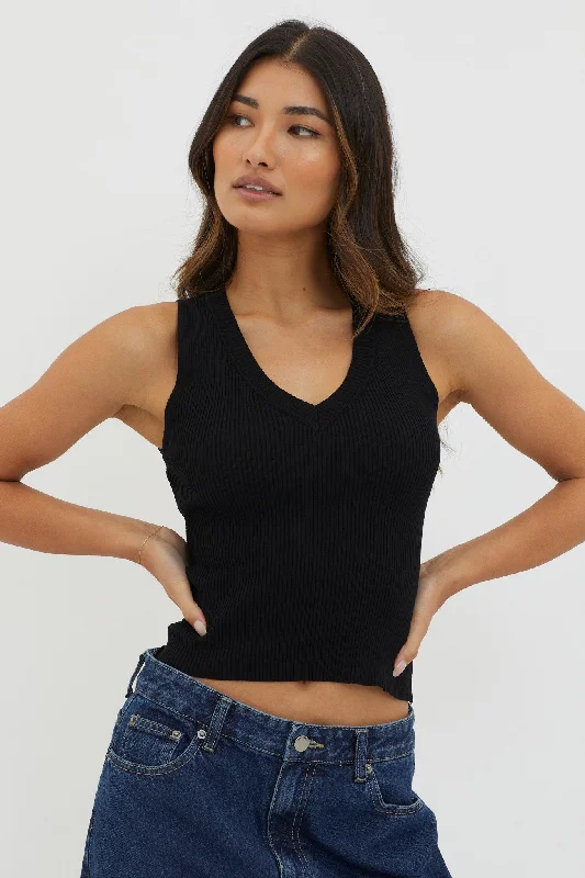 dlila-v-neck-ribbed-knit-top-black