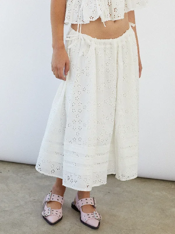 Edamame Skirt - Milk Eyelet