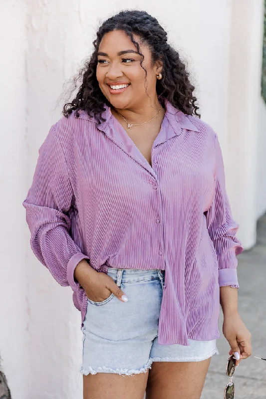 enough-for-you-purple-plisse-button-front-blouse