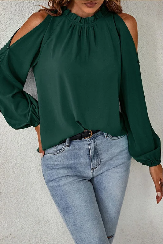 everything-and-more-pleated-cold-shoulder-top