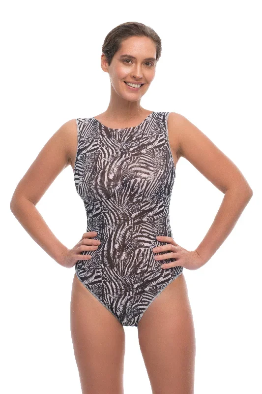 FAKE ZEBRA SLEEVELESS SWIMSUIT