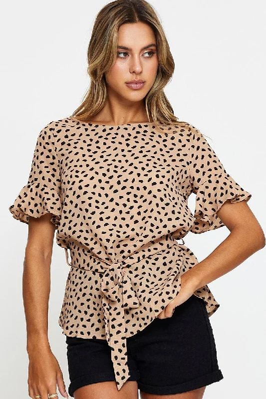 Geo Print Short Sleeve Geo Print Top