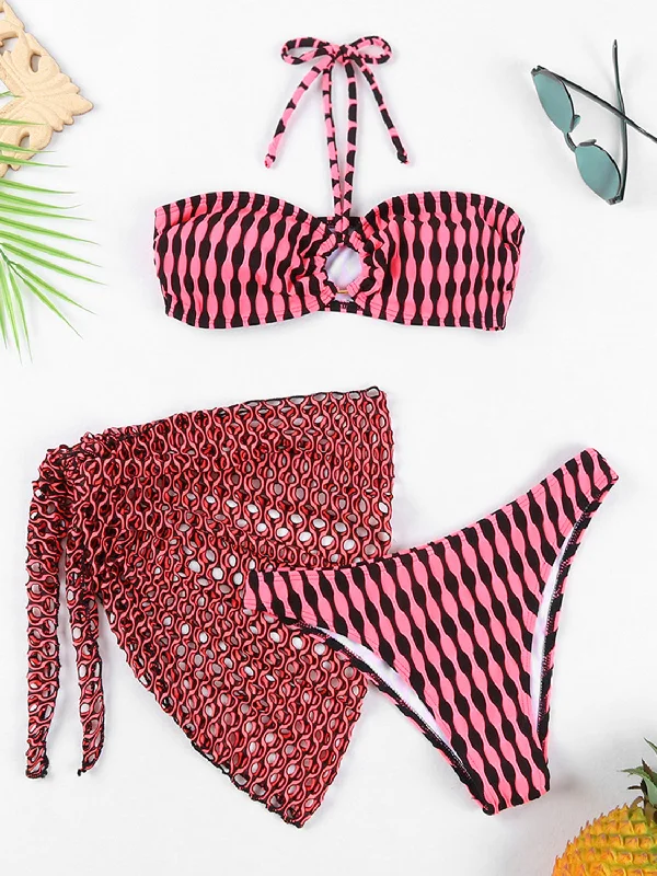 geometric-halter-neck-three-piece-swim-set