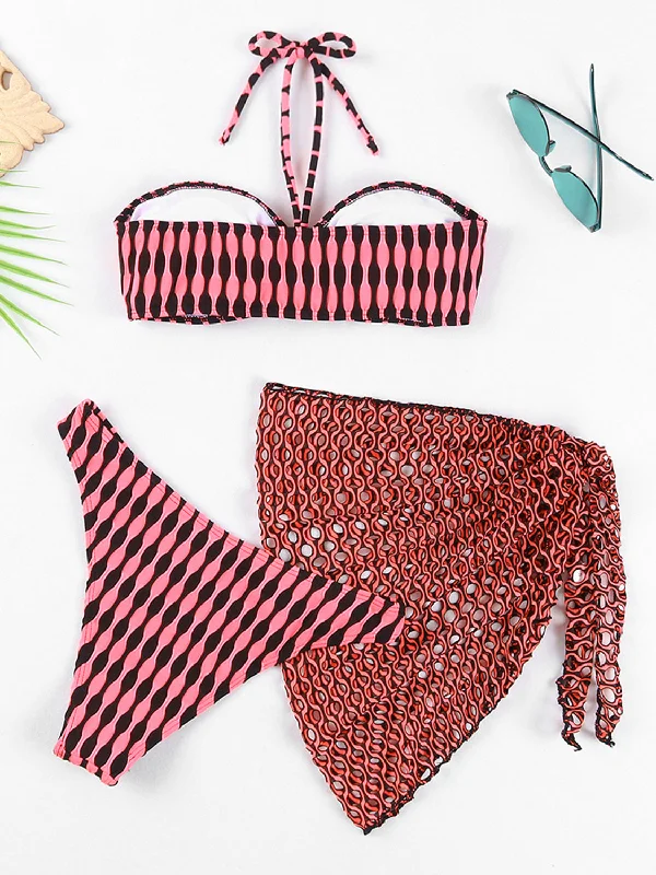 geometric-halter-neck-three-piece-swim-set