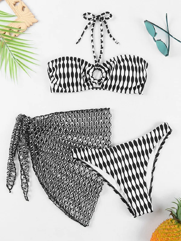 geometric-halter-neck-three-piece-swim-set