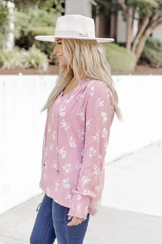 get-a-feeling-pink-floral-notched-neck-blouse