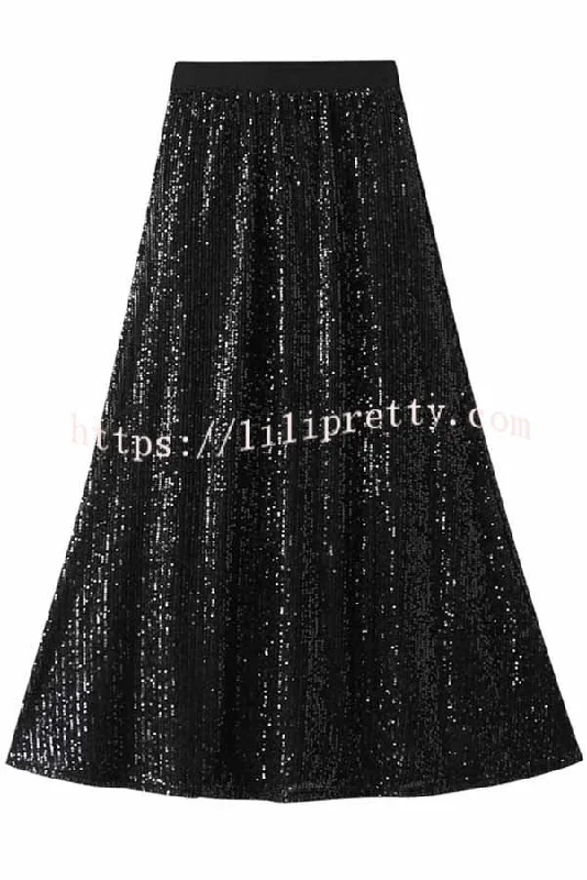 golden-evening-sequin-elastic-waist-maxi-skirt