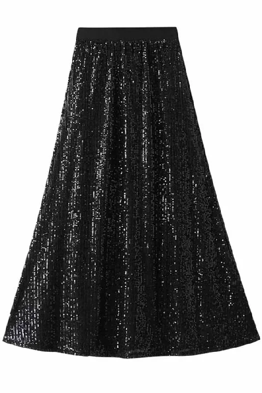 golden-evening-sequin-elastic-waist-maxi-skirt