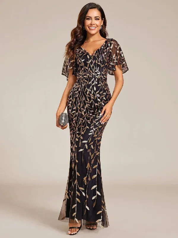 gorgeous-v-neck-leaf-sequined-fishtail-party-dress-ep00692