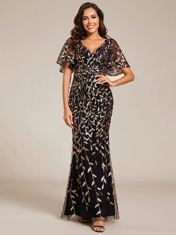 gorgeous-v-neck-leaf-sequined-fishtail-party-dress-ep00692