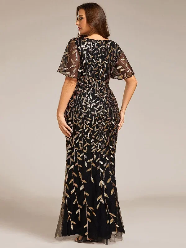 gorgeous-v-neck-leaf-sequined-fishtail-party-dress-ep00692