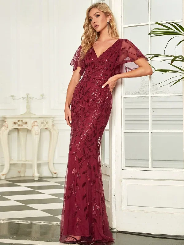 gorgeous-v-neck-leaf-sequined-fishtail-party-dress-ep00692