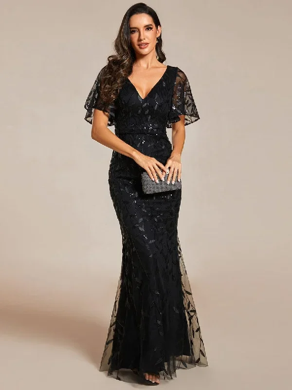 gorgeous-v-neck-leaf-sequined-fishtail-party-dress-ep00692