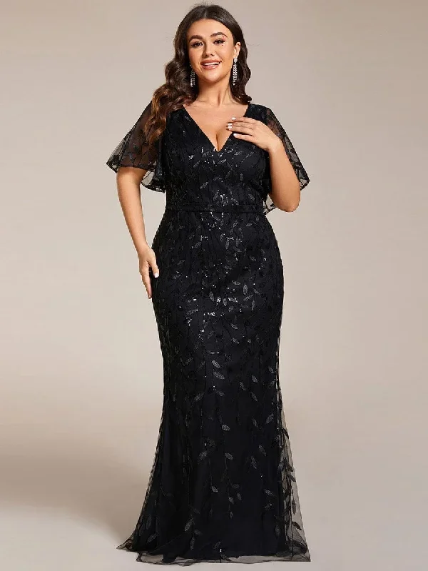 gorgeous-v-neck-leaf-sequined-fishtail-party-dress-ep00692