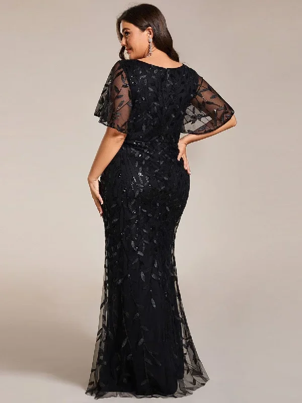 gorgeous-v-neck-leaf-sequined-fishtail-party-dress-ep00692