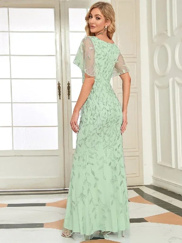 gorgeous-v-neck-leaf-sequined-fishtail-party-dress-ep00692