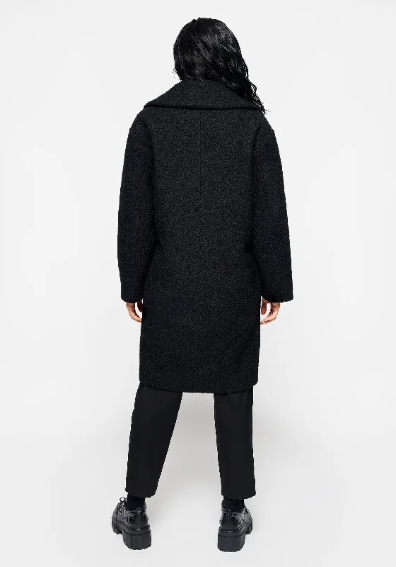 gorgon-boucle-oversized-coat-with-snake-brooch-in-black