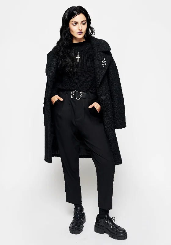 gorgon-boucle-oversized-coat-with-snake-brooch-in-black