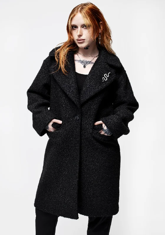 gorgon-boucle-oversized-coat-with-snake-brooch-in-black