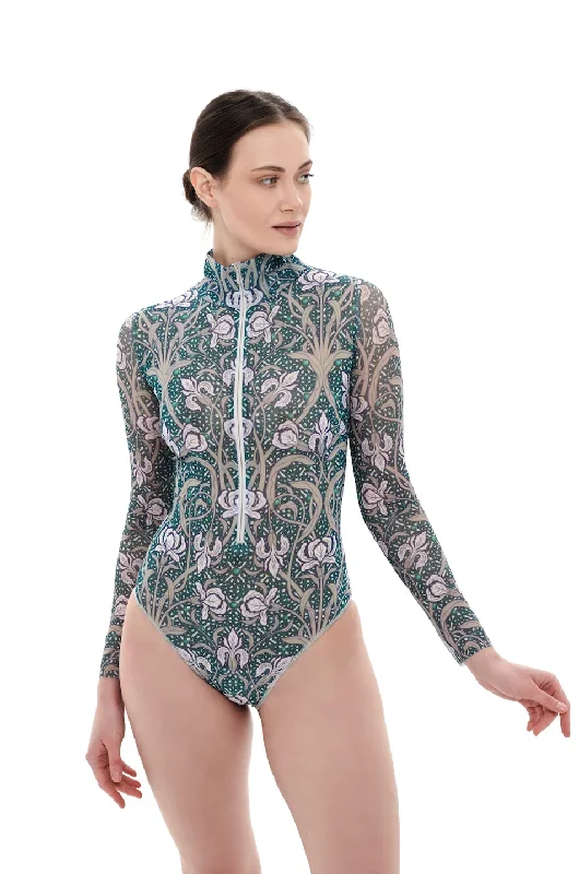 IRISS ZIPPER SWIMSUIT WITH SLEEVES