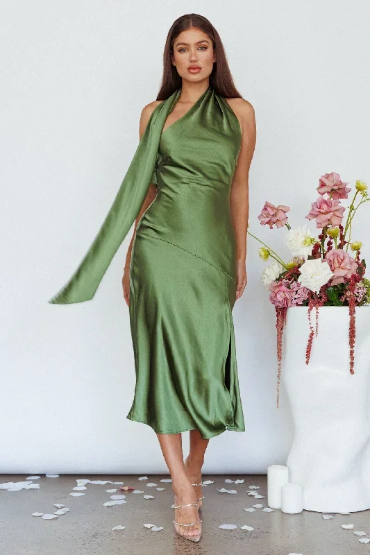 italian-summer-tie-neck-midi-dress-olive