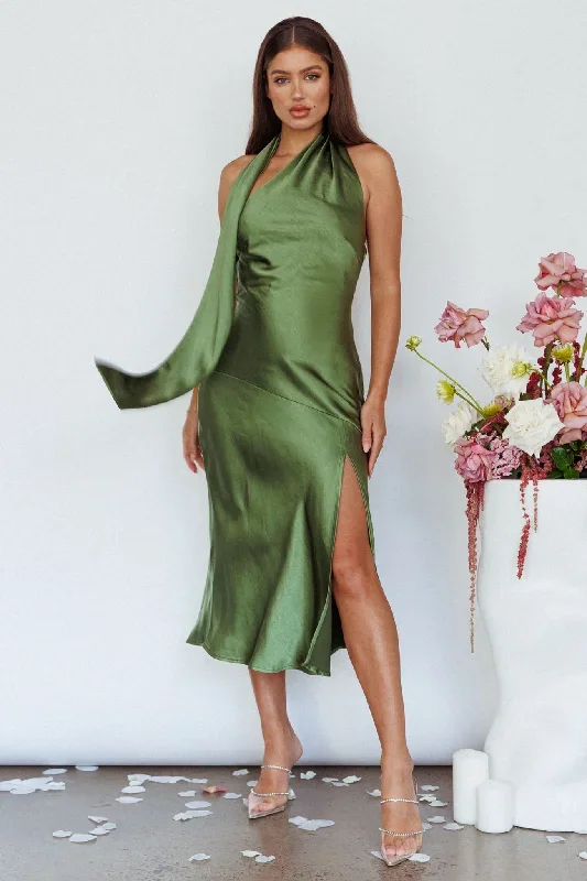 italian-summer-tie-neck-midi-dress-olive