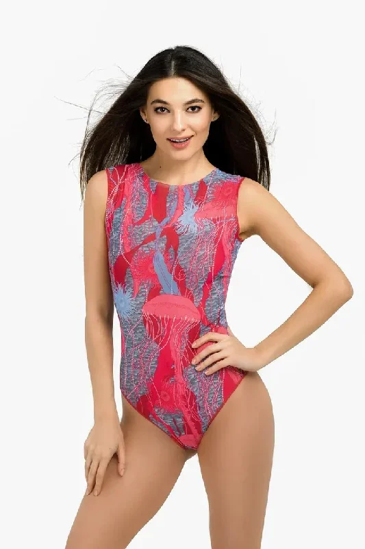 JELLYFISH PINK SLEEVELESS SWIMSUIT