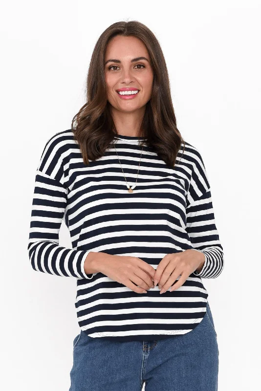 jessie-blue-stripe-cotton-hi-lo-top