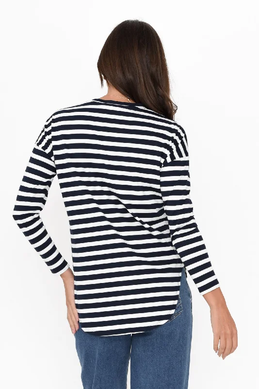 jessie-blue-stripe-cotton-hi-lo-top