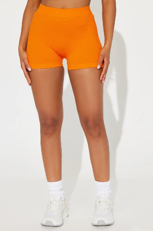 Julia Textured Biker Short - Orange