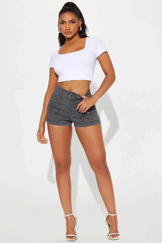 Keepin It Low Key Cargo Short - Charcoal