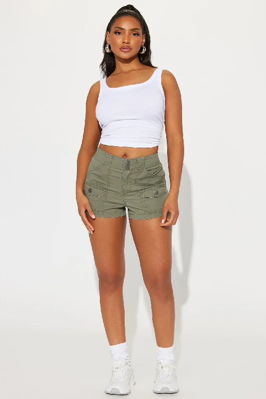 Keepin It Low Key Cargo Short - Olive