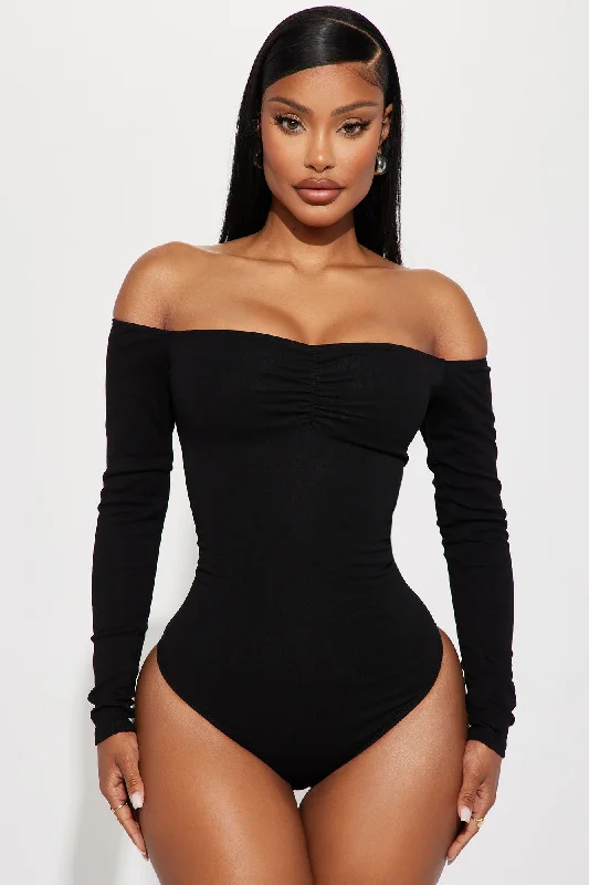 Kelly Off Shoulder Bodysuit - Black