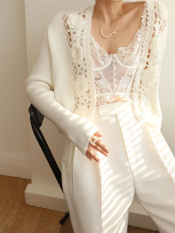 knit-floral-crocheted-hollow-v-neck-cardigan